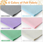 HaoFeiJH 6 Rolls 8"x20" Soft Felt Fabric Sheets, 1.6mm Thick, and Projects - Image 2