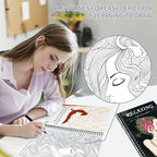 Kalysky Adult Coloring Book for Women, Spiral Bound, Relaxation Arts and Crafts - Image 4