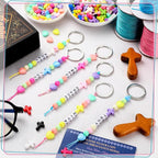 Landical 564 Pcs DIY Cross Bead Keychain Kit Christian Crafts Adjustable Name - Image 2