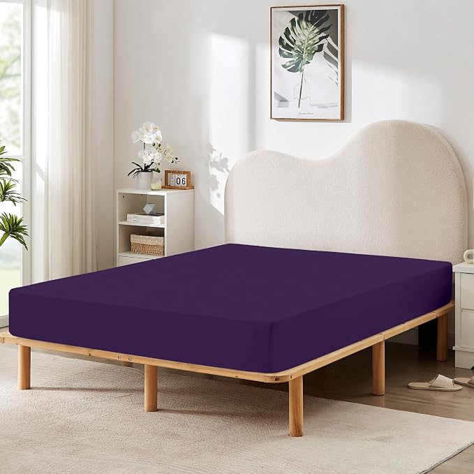 HBHLFZ Full Fitted Sheet Only, Soft Breathable Bottom Sheet by HBHLFZLuxuryHomeLife