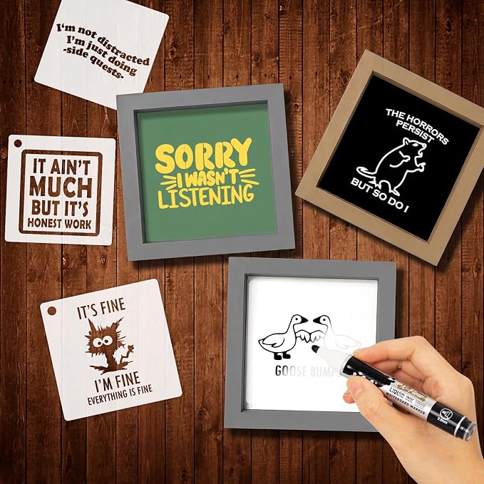 40pcs Stencils for Crafts Reusable, Funny Sarcastic Wood Burning Stencils | 3.5 - Image 2