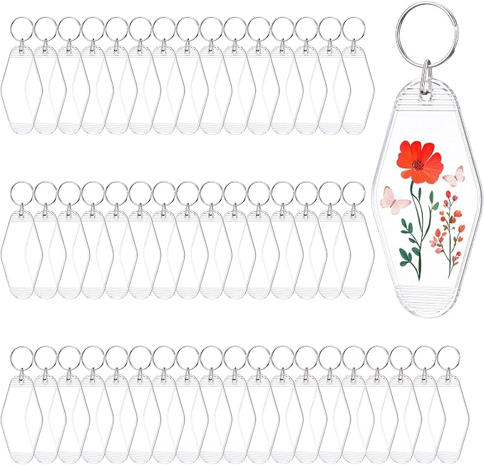 Yoption 50pcs Blank Motel Keychain Bulk by Yoption