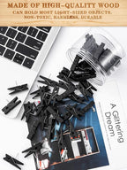 50pcs Black Wooden Push Pin Clips - Image 6