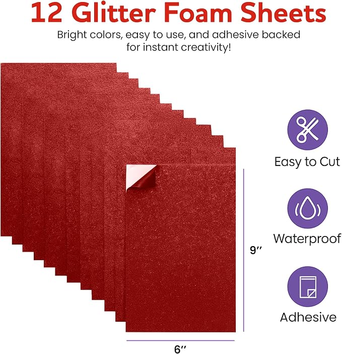 Self-Adhesive Glitter EVA Foam Sheets - Image 2