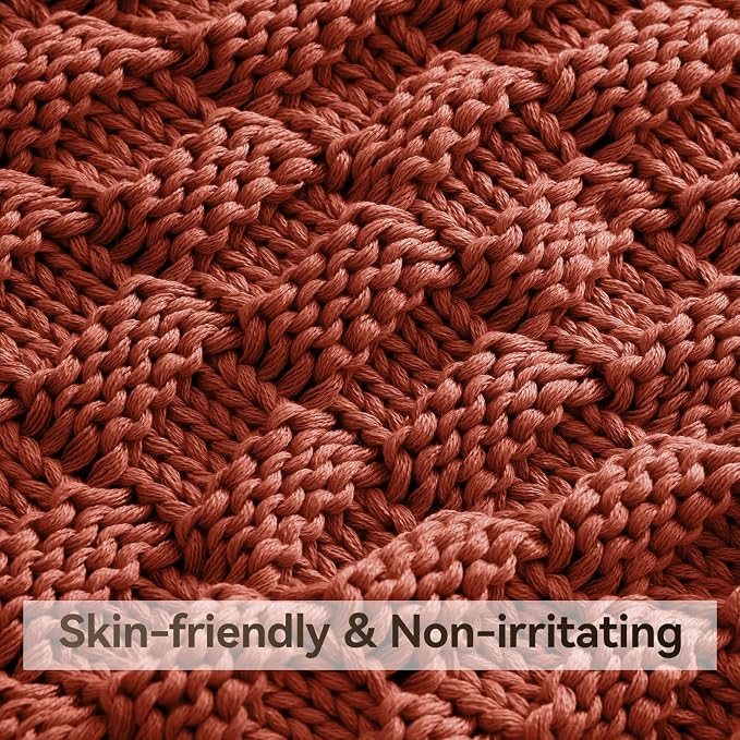 Knitted Weighted Blanket for Adult, No Beads Heavy Blanket 60” x 80'' 10lbs - Image 4