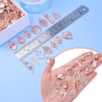 100pcs Rose Gold Mixed Charms Pendants Tibetan Alloy Vintage Charms Wholesale - Image 7