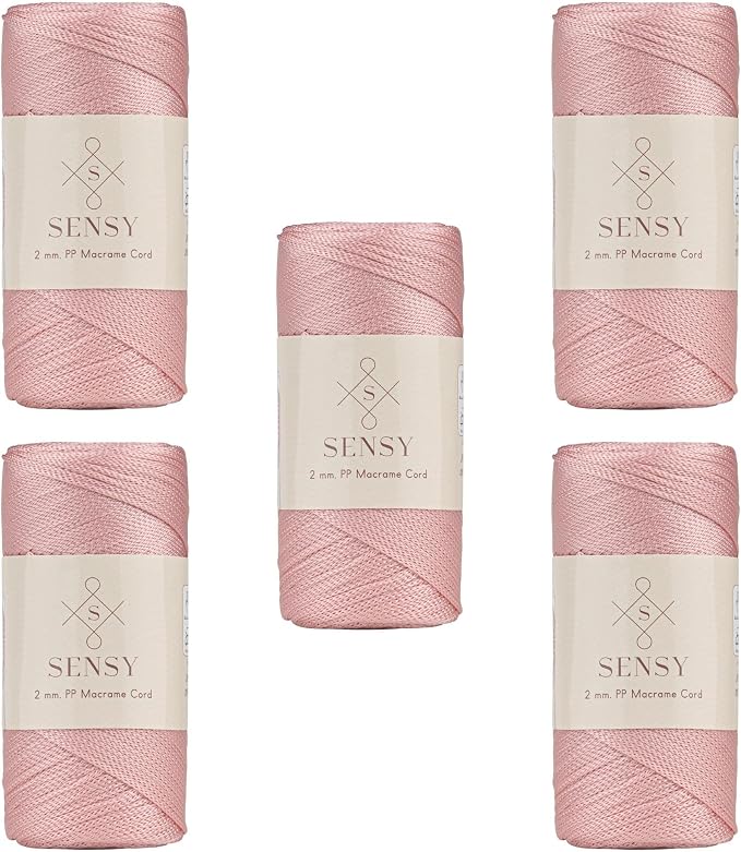 5 Skeins of Sensy Premium 2mm 251 Yards Polyester Rope 100% Polypropylene Cord by SSENSY