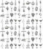 WOCRAFT 60pcs Antique Silver Wine Bracelet Charms by WOCRAFT