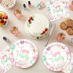 40Pcs Spa Party Supplies for Girls Birthday Plates and Napkins Supplies for - Image 5