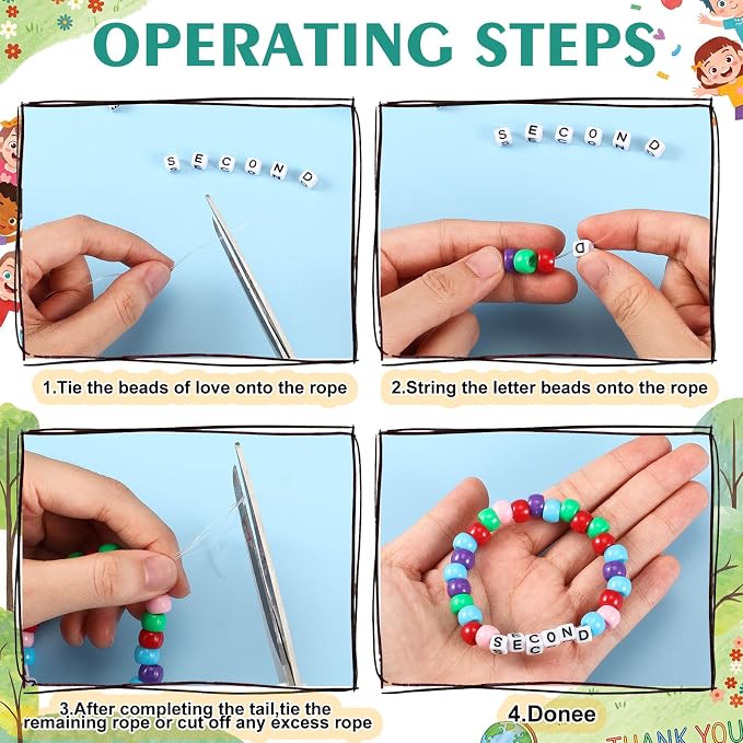 Tondiamo 24 Sets 2nd Grade Back to School Gifts Friendship Bracelet Making Kit - Image 4