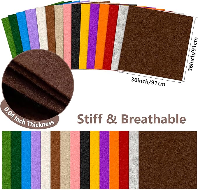 Felt Fabric 36'' X 36'' Large Felt Sheets Stiff Craft Felt by The Yard - Image 2