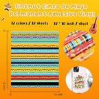 Tintnut Cinco De Mayo Permanent Vinyl 12 Pcs 12x10in Mexico Adhesive Vinyl | - Image 2