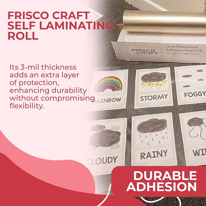 Frisco Craft Transparent Glossy Self Adhesive Laminating Roll 12" x 30 ft | - Image 6