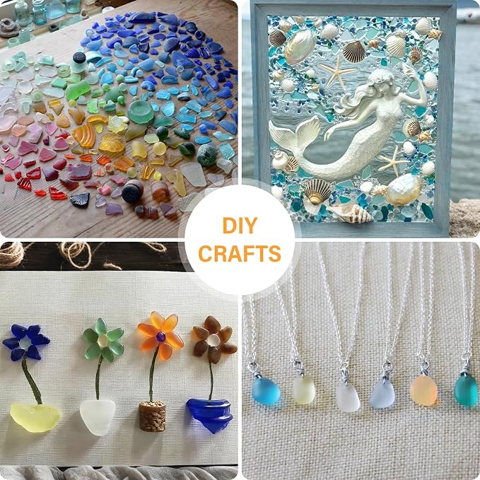 QEQEKAKA Sea Glass Stones for Crafts About 2.75LB Glass Pebbles Gemstones Bulk - Image 3