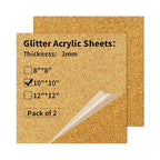 2 PCS 10 x 10 inch Glitter Colored Plexiglass Acrylic Sheets by gdhwcxl