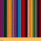 Mexican Style Fabric by The Yard, Rainbow Stripe DIY Art Fabric, Neon Checkers by CastleFairy