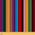 Mexican Style Fabric by The Yard, Rainbow Stripe DIY Art Fabric, Neon Checkers by CastleFairy