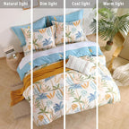 LEMIROE Tropical Coastal Blue Cotton Comforter King Size 3Pcs - Image 6