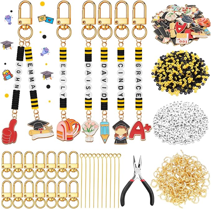 Tondiamo 2823 Pcs Graduation Bead Keychain DIY Craft Making Kit Class of 2026 by Tondiamo