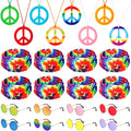 MTLEE 24 Pcs Hippie Costume Set Accessories Includes Peace Sign Necklaces Tie by MTLEE