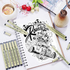 Micro Fineliner Pens 6 Size/Set, Ultra Fine Fineliner Pen, Brush Marker Pen - Image 4