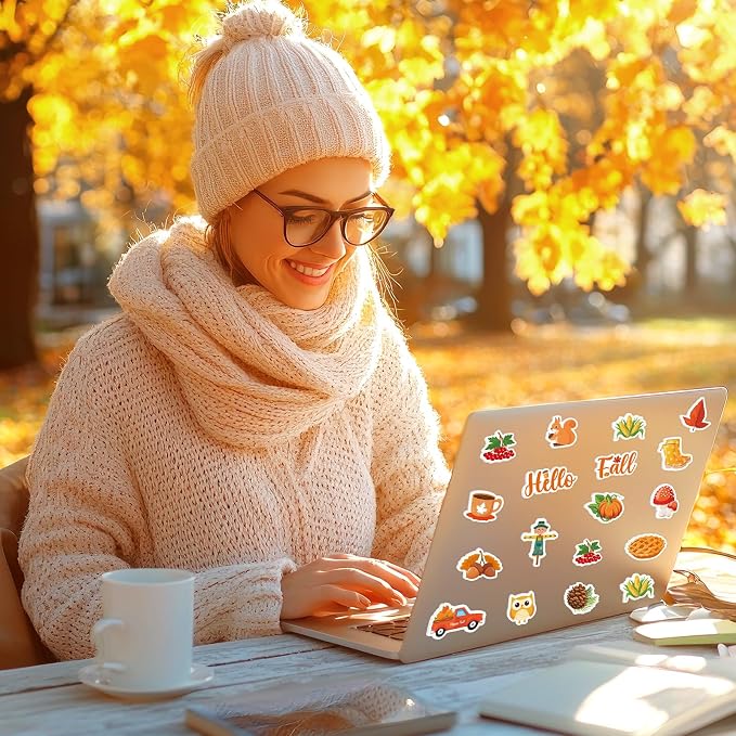 300Pcs Fall Foam Stickers, Cute Self-Adhesive Autumn Thanksgiving Stickers Foam - Image 3