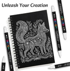 Betem 6 White Dual Tip Acrylic Paint Markers, Fabric Decorating Kits Premium - Image 5