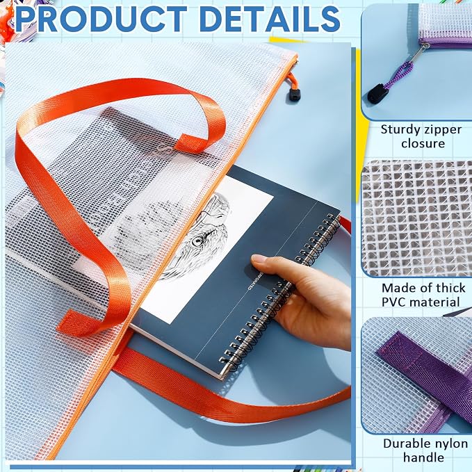 10 Pcs Art Portfolio Bags, 19 x 25 Inch Clear Poster Storage Bags - Image 3