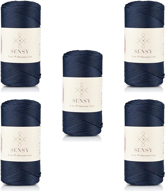 5 Skeins of Sensy Premium 2mm 251 Yards Polyester Rope 100% Polypropylene Cord by SSENSY