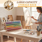 Colingmill Wooden Paint Organizer Storage Rack, 80 Holes Miniature Model Paint - Image 6