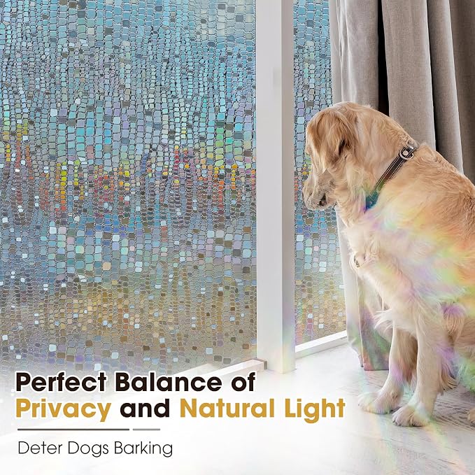 Windimiley Rainbow Window Privacy Film, 3D Stained Glass Christmas Decorative - Image 3