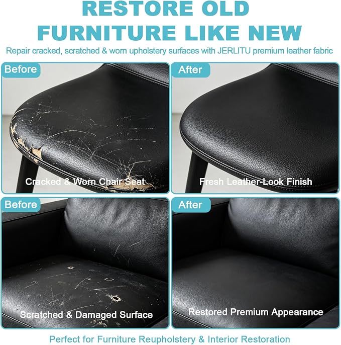 Grey Faux Leather Fabric 197"×55" Lychee Grain Upholstery Vinyl - Image 5