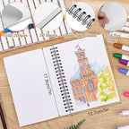 135lb/200gsm Marker Paper Pad, 5×7in Double Sided Bleedproof Marker Sketchbook - Image 2