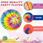 Naozinebi 72PCS Tie Dye Birthday Plates Tie Dye Party Decorations Colorful - Image 3