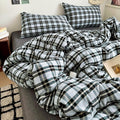mixinni Vintage Grey & Pale Blue Buffalo Plaid Duvet Cover Set King Size by mixinni