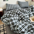 mixinni Vintage Grey & Pale Blue Buffalo Plaid Duvet Cover Set Twin Size by mixinni