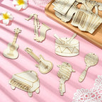 30 pcs Mixed Styles Musical Instrument Theme Unfinished Wooden Cutout Charms - Image 6