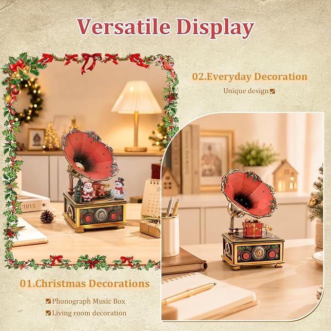 3D Puzzles for Adults Vintage Gramophone Music Box - Image 2