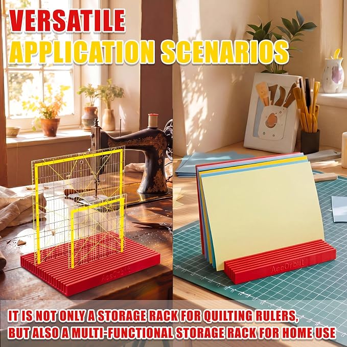 AceOrbit 10 Inch Large-Sized Quilting Rulers Holder, Desktop 20 Slot Ruler - Image 5