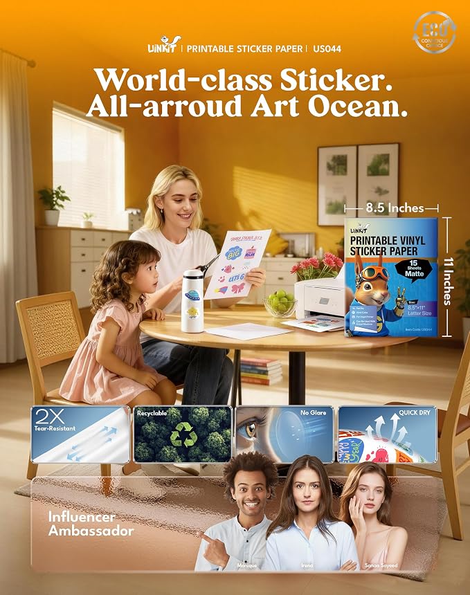 Uinkit Matte Sticker Paper 15 Sheets - Image 2