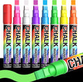 Window Chalk Markers for Cars Glass Washable: 8 Colors Jumbo Liquid Chalk Paint by AKARUED
