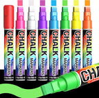 Window Chalk Markers for Cars Glass Washable: 8 Colors Jumbo Liquid Chalk Paint by AKARUED