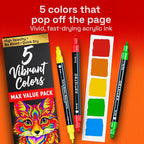 ARTISTRO 5 Precision Dual-Tip Acrylic Paint Markers – Paint Pens Set - Image 2