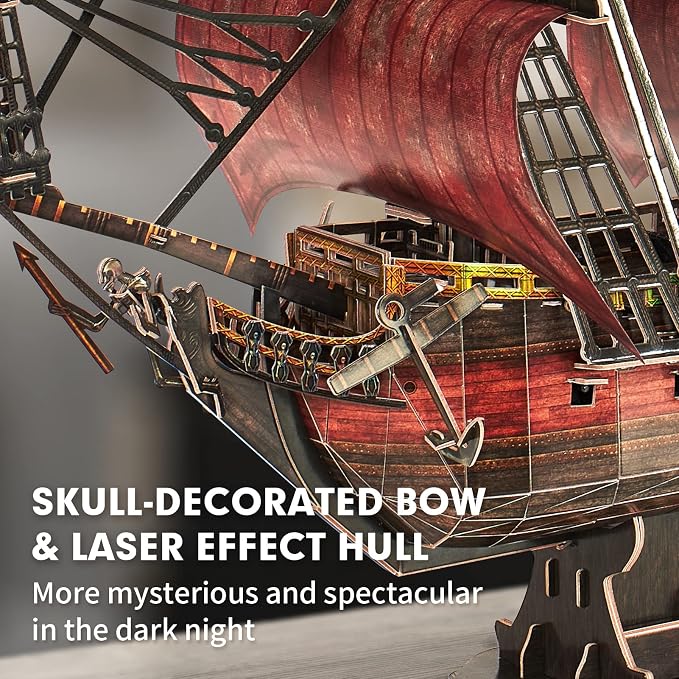 CubicFun 3D Puzzles for Adults Kids, Home Decor Cool Pirate Ship Arts & Crafts - Image 3