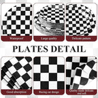 Pickmesh 400 Pcs Race Car Birthday Party Supplies Include Black White Checkered - Image 3
