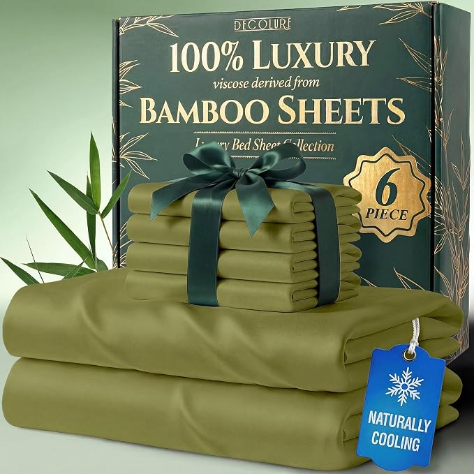 DECOLURE 100% Viscose Derived from Bamboo Sheets Queen Size by DECOLURE