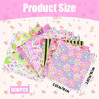 600pcs Cotton Fabric Squares 4" x 4" Fabric Scraps - Image 2
