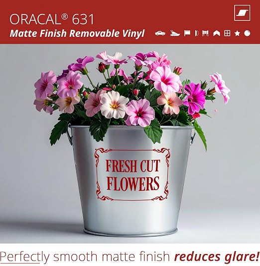 ORACAL 631 Matte Dark Red Vinyl Durable Roll Easy to Weed Permanent Adhesive - Image 3