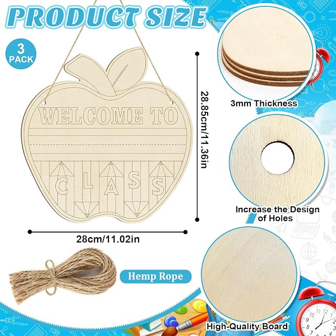 Large Welcome Sign for Classroom Decoration Crafts Hanging to Paint DIY Blank - Image 2