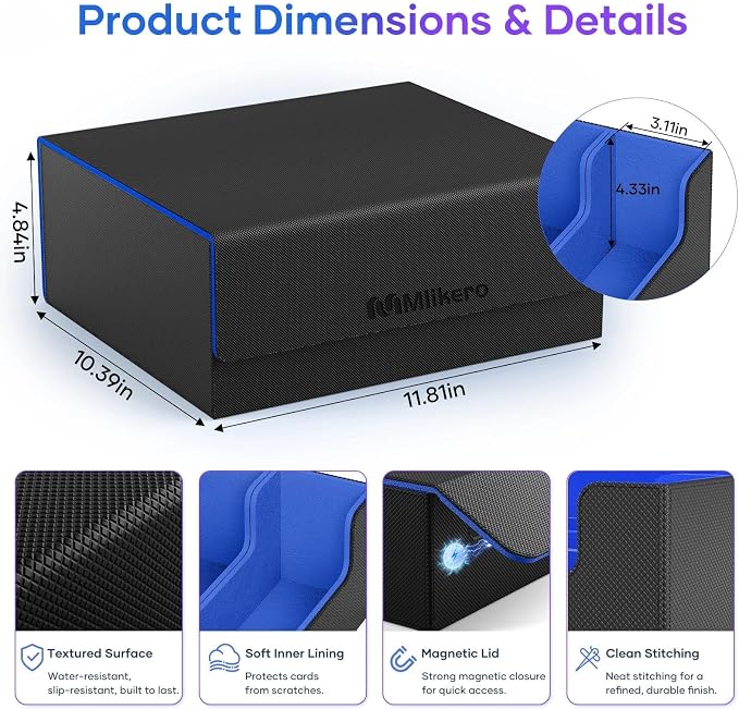 Mlikero Card Deck Case for Trading Cards 1800+, Trading Card Storage Box Fits - Image 6